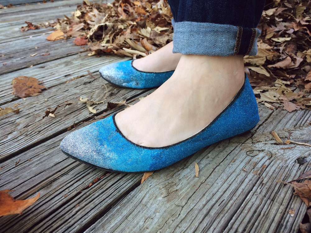 Ombre Glitter Shoes - Looks Like Dinosaurs